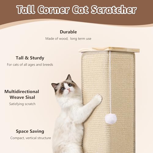 Couch Corner Cat Scratcher, 31'' Tall Cat Scratching Post