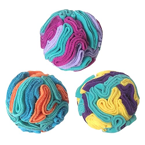 fouFIT Hide n Seek Snuffle Balls Nosework Toy for Dogs, Purple/Yellow, Large 6 - color: Purple/Yellow, size: Large 6"