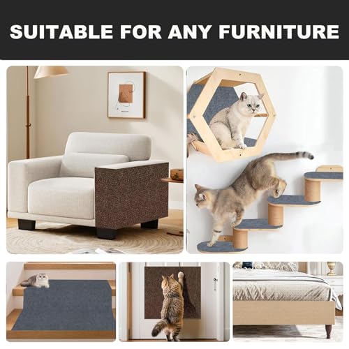 Self-Adhesive Cat Scratching Mat, Couch Protector from Cat Claws, Beige - color: Beige, size: 78.7"X15.8"