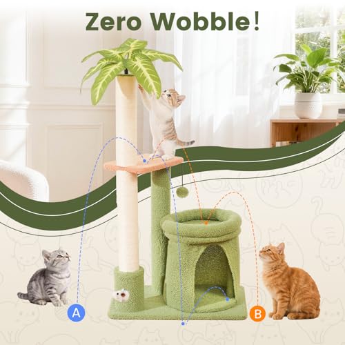 Cat Tree Tower with Scratching Post Bed Condo for Indoor Kitten