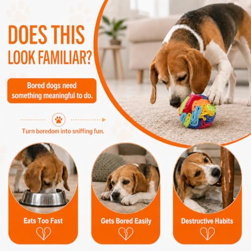 Snuffle Ball - Snuffle Ball for Small Dogs, Interactive Dog Toys to Keep Them Busy, Puppy Dog Puzzle Toy, Machine Washable - color: Rainbow-colored, size: Medium