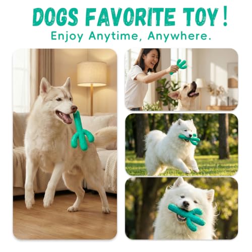MewaJump Dog Chew Toys, Durable Rubber Dog Toys for Aggressive Chewers Blue - color: Blue Cactus