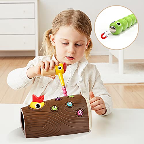 TOP BRIGHT Montessori Toys for 2 Year Old, Magnetic Bird Feeding Game
