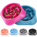 MateeyLife 2-Pack Slow Feeder Dog Bowls, 2 Cups, Dog Puzzle Feeder Bowl - color: C-Purple&DarkBlue, size: Medium