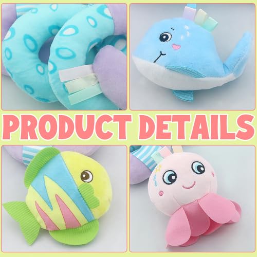 Caterbee Baby Stroller Toy, Activity Spiral Plush bar Toy Accessories, Car Seat Toys with Bell for boy or Girl 0 Months+ (Ocean) - color: Purple