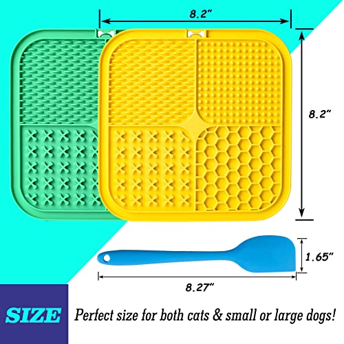 Lick Mat for Dogs, Large Dog Lick Mat with Suction Cups for Anxiety, Peanut Butter Dog Licking Mat Slow Feeder Dispensing Treater Lick Pad for Dogs Cats Grooming Bathing and Training(Yellow) - color: Yellow