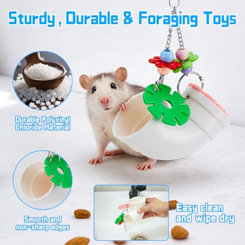 AOWPFVV Rat Enrichment Toys,Hanging Rat Foraging Toy for Cage Accessories
