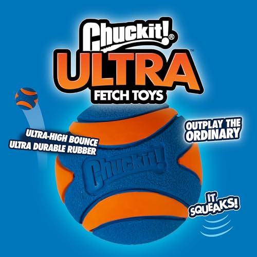 Chuckit! Ultra and Squeaker Ball Dog Toy, Medium 2.5in, 3 Pack, Floats - size: Medium, style: Squeaker & Ultra