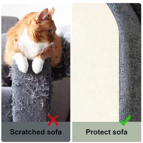 SREBAY Cat Scratch Couch Furniture Protector, Self-Adhesive Scratch Pad - color: Off White, size: 78.7x15.8Inch
