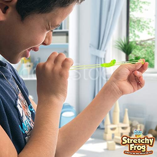 PICK A TOY Slingshot Rubber Frog 24 Set, Sticky Toys You Throw At The Wall, Stretchy Wall Crawler Toy, Party Favors for Kids Ages 4-8 and 8-12, Goodie Bags, Pinata Filler - style: Frog (24 Sets)