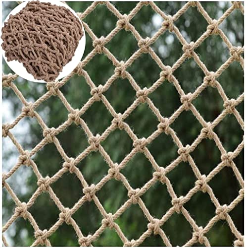 KACQIHTU Hemp Rope Net Kids Climbing Safety Net Child Safety Rope Netting Balcony Stairs Fence Garden Playground Protection Net Indoor & Outdoor Decor Rope Net - color: 6mm/8cm, size: 6.6X16.5ft
