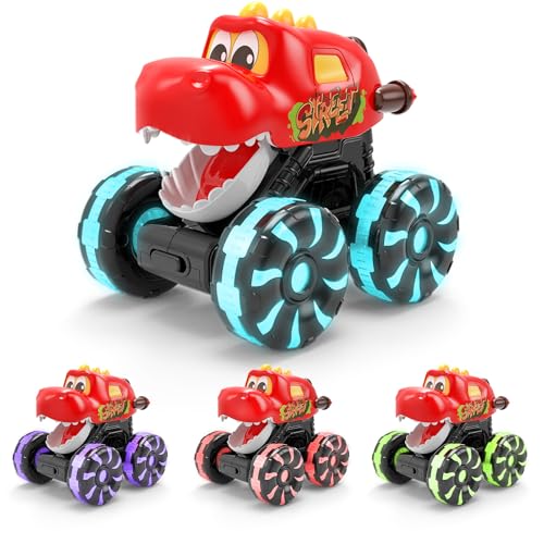 Intoypad Red Chomping Dino Monster Truck Toy – Press and Go Car Truck - color: Red