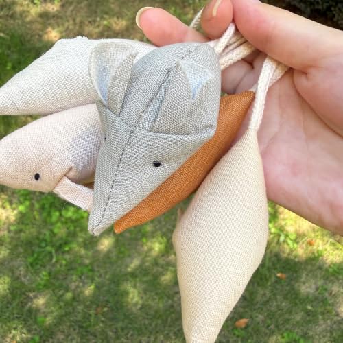 Catnip Mice Cat Toys, 6 Pcs Interactive Fabric Mouse Toys for Indoor Cats - size: Small