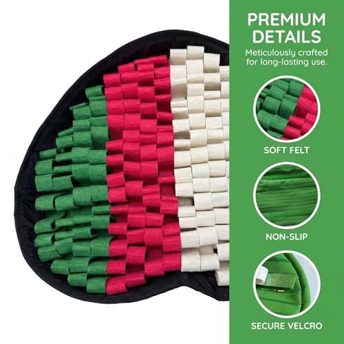 Heart Shaped Dog Snuffle Mat, 20 x 20 Inch Felt, Velcro, Green - color: Green+Felt