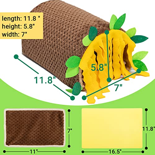 PAWNISAW Guinea Pig Hideout, Washable Fleece Tunnel House & Cage Tube - color: Brown