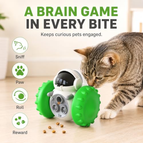 Interactive Dog Treat Dispenser for Slow Feeder (Green) - color: green