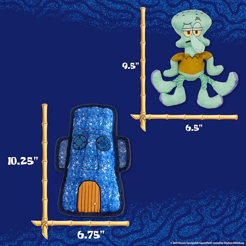 SpongeBob SquarePants, Squeaky Plush Dog Toys, Squidward & Tiki, 2-Pack - style: Squidward and Tiki