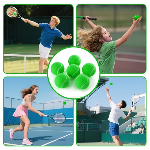 PHOEPET 6-Pack Tennis Balls for Beginner Training Practice- Bulk Dog Balls - color: Green-6 Pack, size: Medium 2.5"- 6 Pack