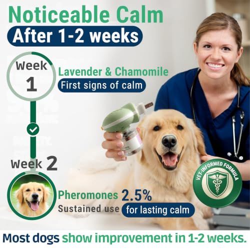 Dog Calming Diffuser, Anxiety Relief & Helps Stop Peeing in House