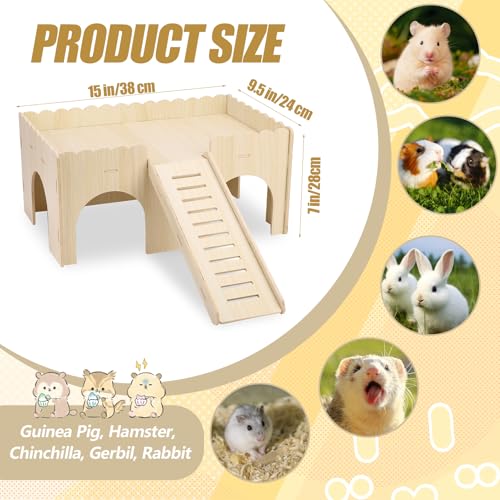 Large Guinea Pig Hideout, 14.96 X 9.45 X 7.09in Wooden Guinea Pig House