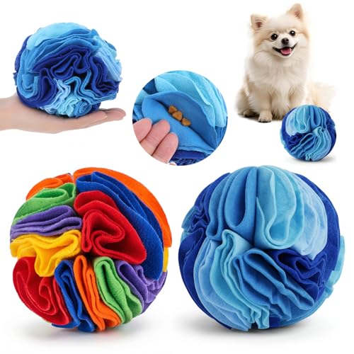 2 Pcs Interactive Dog Toys to Keep Them Busy Snuffle Ball for Dogs Stress Relief Dog Puzzle Toy DogEnrichment Toys Pet Snuffle Ball for Pet Foraging Game Anxiety Relief Enhance Sniffing
