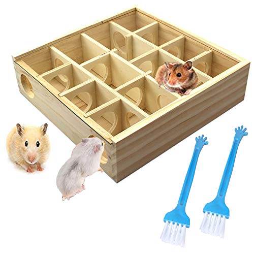 Wooden Maze Tunnel Toy with Cover, Small Pet Animals Sport Toy Funny Toy for Mice Dwarf Hamster Small Gerbil - color: 12