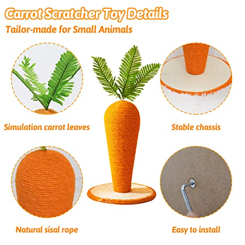 Fhiny Rabbit Scratching Toy, Sisal Carrot Shaped Bunny Scratching Post - style: Carrot Scratch Toy