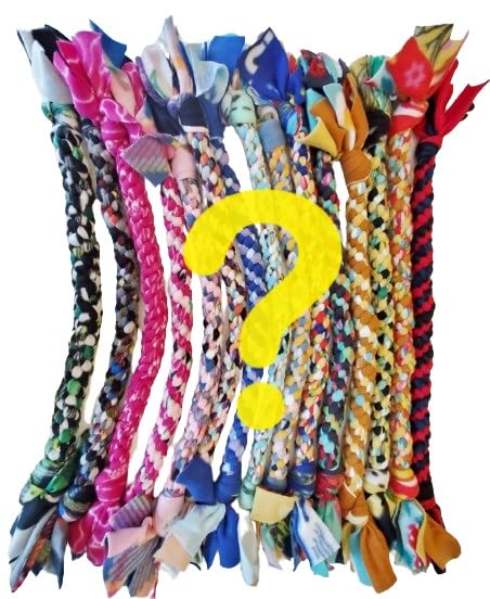 Dog Puppy Tug Pull Toy Rope Play Durable Interactive Entertaining Heavy Duty Fleece Round Square Braid by Knots SO Fast (Mystery 1 pc) - color: Mystery 1 pc