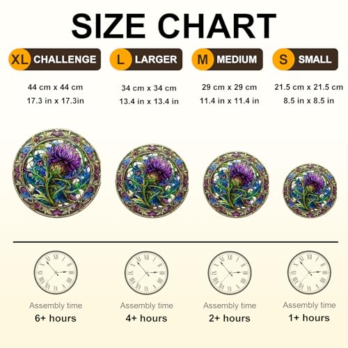 KAAYEE Wooden Puzzles for Adults Scotch Thistle Jigsaw 17.3 * 17.3in-450pcs - color: Scotch Thistle, size: X-Large