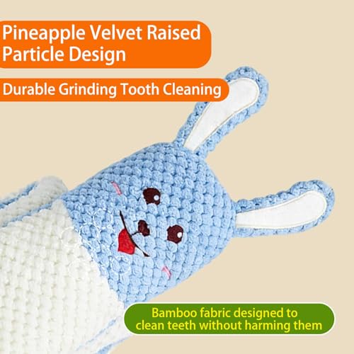 Plush Dog Toys, Long Foldable Squeaky Chew Pet Toys (White Rabbit) - color: Blue Rabbit