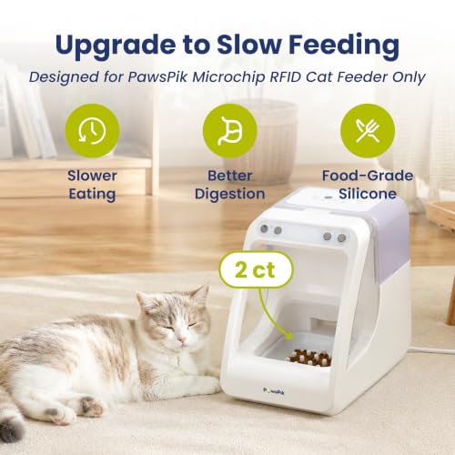 Silicone Slow Feed Insert for PawsPik RFID Pet Feeder, 2-Pack