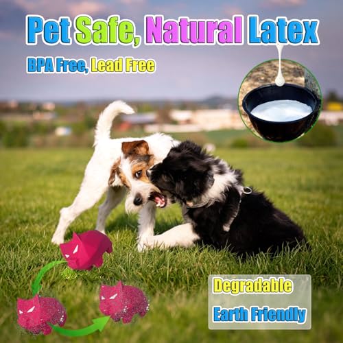 Latex Squeaky Dog Toys for Small & Medium Dogs 2-Pack, 3.9x2.5x2.5''
