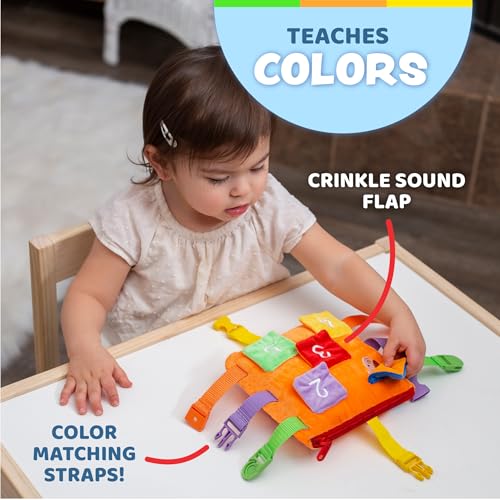 Buckle Toys, Bizzy Square, Learning Activity, Easy Travel Toy for Toddlers
