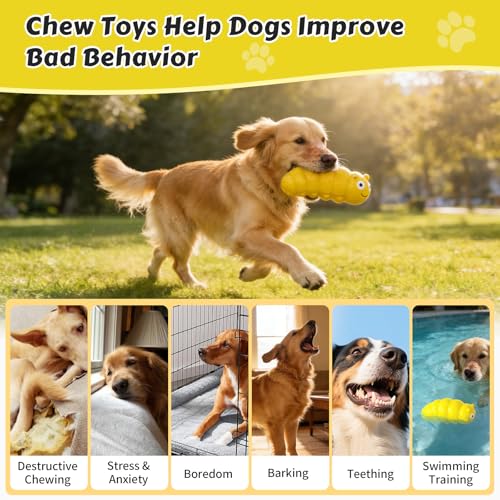 Tough Interactive Dog Toy for Outdoor Swimming & Water Fetch Play - color: Yellow Chubby