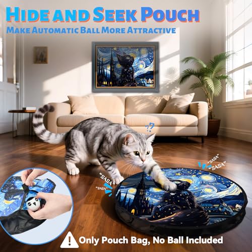 ORSDA Cat Toys Pouch, Cat Toys for Indoor Cats Hide and Seek Mat Suitable for Kitten Balls
