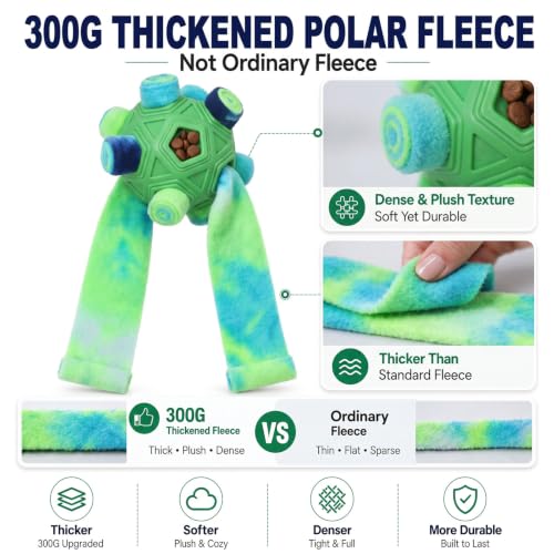 Dog Snuffle Ball, Interactive Enrichment Slow Feeder Puzzle Toy, Green - color: Green