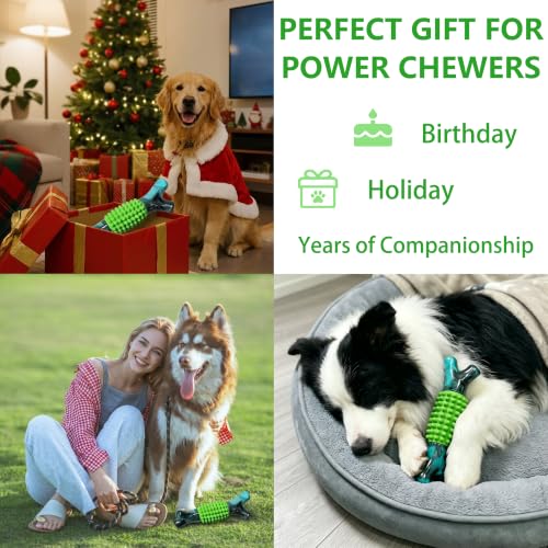 Dog Toys for Aggressive Chewers, Tough Stick Chew Bone - color: 03-dark green