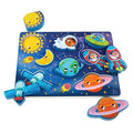 B. toys Outer Space Chunky Puzzle, Peek & Explore Wooden Puzzle, Wood Toys - style: Space
