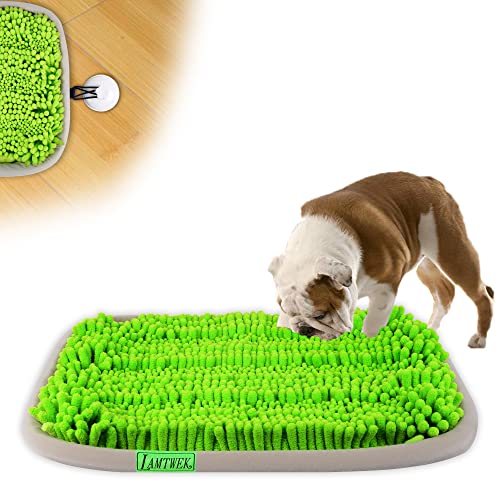 Snuffle Mat for Dogs, 17" x 21" Dog Snuffle Mat Interactive Feed Game for Boredom, Encourages Natural Foraging Skills and Stress Relief, Easy to Fill Machine Washable (NEW-Green)