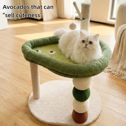 Cat Scratching Post, 28.35" H(72cm) Cat Tree/Cat Tree Tower with Cat Bed, Scratching Posts for Indoor Cats with one Plush Ball Toy, Small Cat Tree for Kittens/Cats Playing (28 in Cat Tree) - size: 28 in