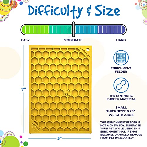 SodaPup Honeycomb eMat – Durable Lick Mat Feeder Made in USA from Non-Toxic, Pet-Safe, Food Safe Rubber for Mental Stimulation, Avoiding Overfeeding, Fresh Breath, Digestive Health, Calming, & More - color: Honeycomb Yellow