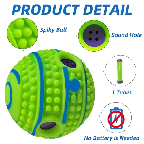 Spiky Interactive Dog Toys Ball, XS, 2.75 in (7 cm) - color: Spiky, Straight, size: XS 2.75 in (7 cm)