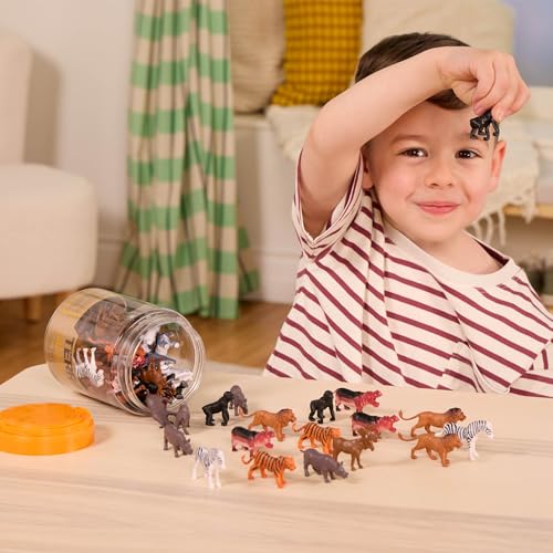 Terra by Battat Wild Animal Figurines Tube, 60 Mini Safari Figures, Animals - style: Wild Animals in Tube