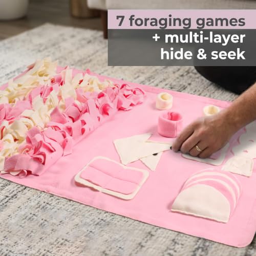 Snuffle Mat for Dogs: Slow Food Interactive Experience - color: Pink, size: Medium 22x38 inch