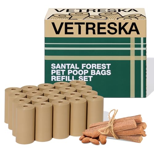 VETRESKA Dog Poop Bags, 300 Counts, Leak Proof, Extra Thick and Large - color: Santal Forest, size: 1 Count (Pack of 300)