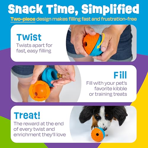 Brightkins Tough & Tumble 2 Piece Treat Dispenser: Small Textured Ball