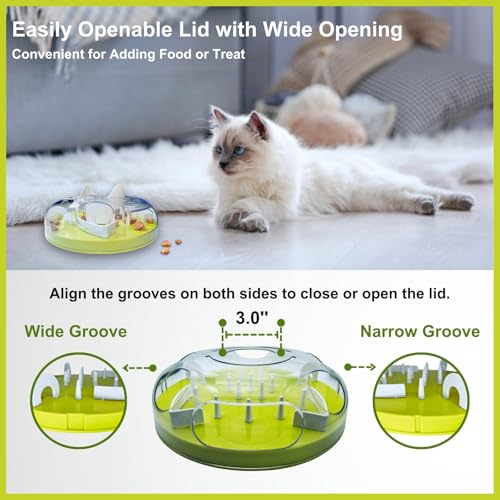 Interactive Cat Treat Puzzle Enrichment Toys, Neon Green - color: Neon Green