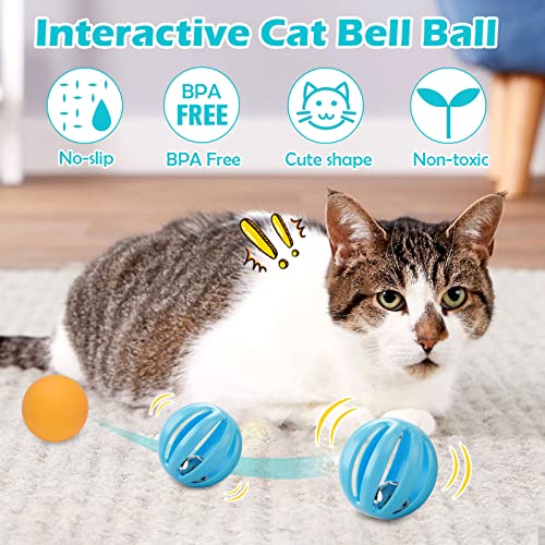 UPSKY Cat Toy Roller 4-Level Turntable with Colorful Balls and Bell Ball - color: C-Gradient Blue