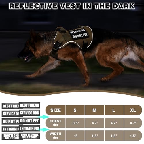 WINSEE Service Dog in Training Mesh Harness with 10 Removale Pet Patches - color: Brown, size: Small