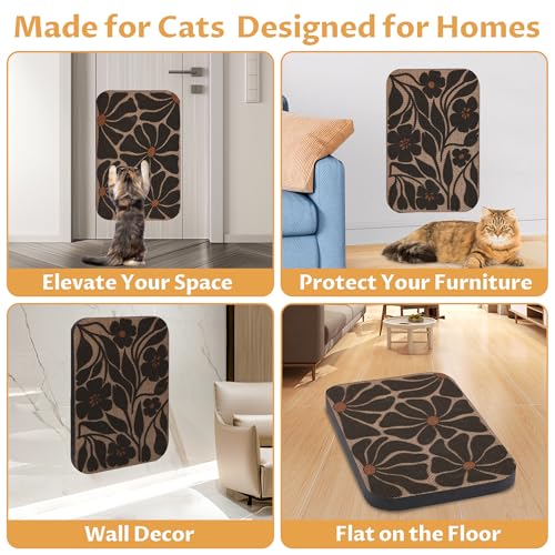 2 Pack Cat Wall Scratcher, Art Cat Scratching Board for Cats - color: Black & White 4